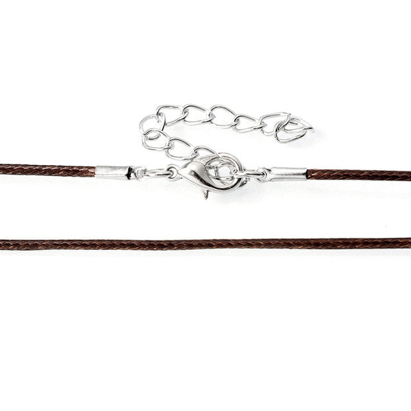 10 Pcs/lot 1MM diameter Waxed Nylon Cord  Leather Adjustable Braided Rope Bracelets&Necklace Charms Findings Lobster Clasp Strin