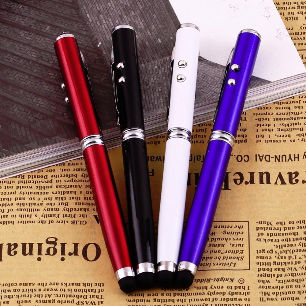 4 in 1 Laser Pointer LED Torch Touch Screen Stylus Ball Pen for iPhone for Ipad for Samsung Portable