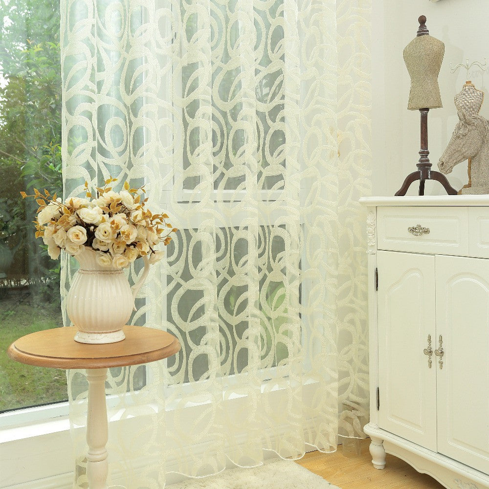 Endless design white curtain tulle panel sheer yarn curtain for bedroom window treatments curtains for living room
