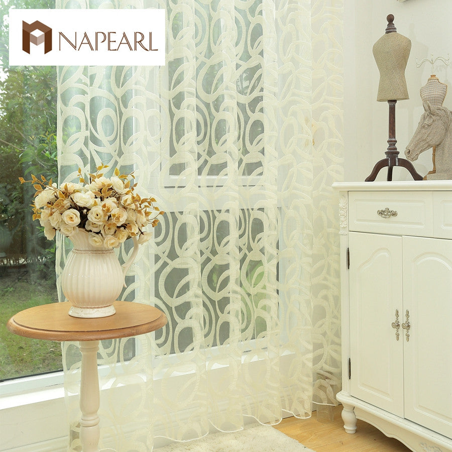 Endless design white curtain tulle panel sheer yarn curtain for bedroom window treatments curtains for living room
