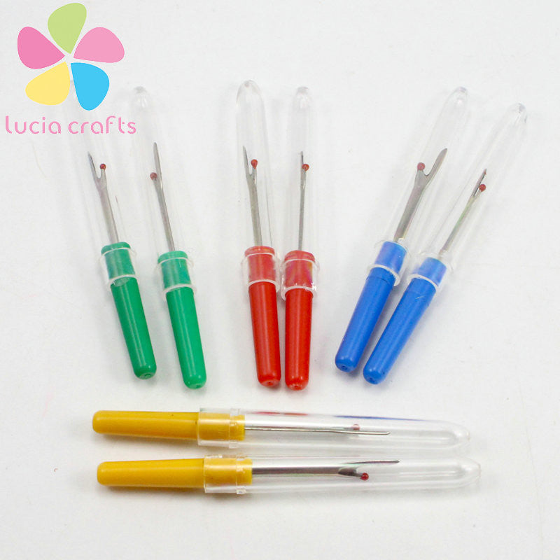 Lucia craft2pcs approx 8.5CM Steel Plastic Handle Craft Thread Cutter Seam Ripper Stitch Unpicker Needle Arts Sewing Tool 089056