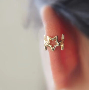 Timlee E034 Cute18k Grace Fashion Punk Style Star Alloy Clip earring Ear Cuff Wholesale HY