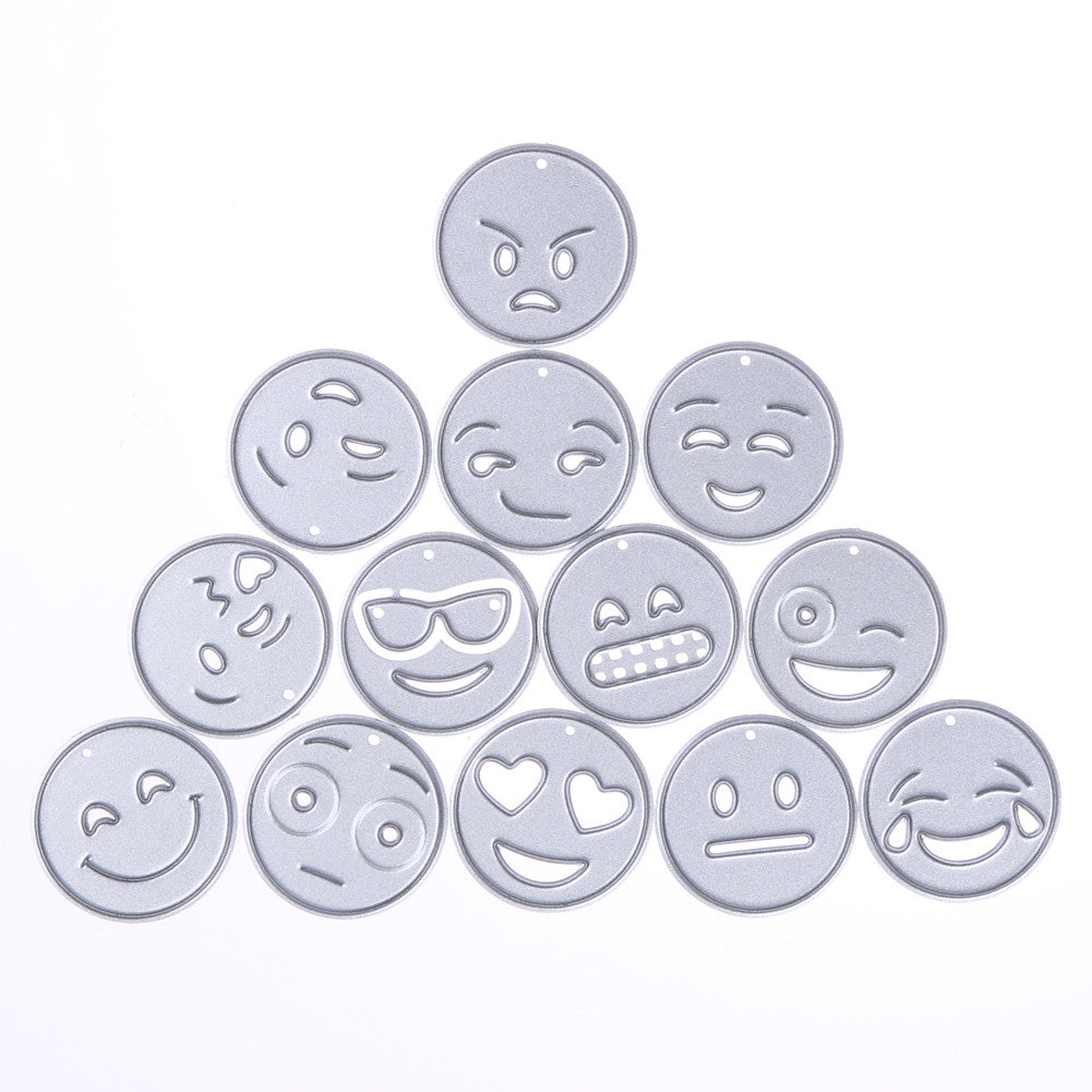 13pcs Fashion Emoji Metal Cutting Dies Stencils for DIY Scrapbooking Card Photo Stamping Embossing DIY Craft Cutting Dies