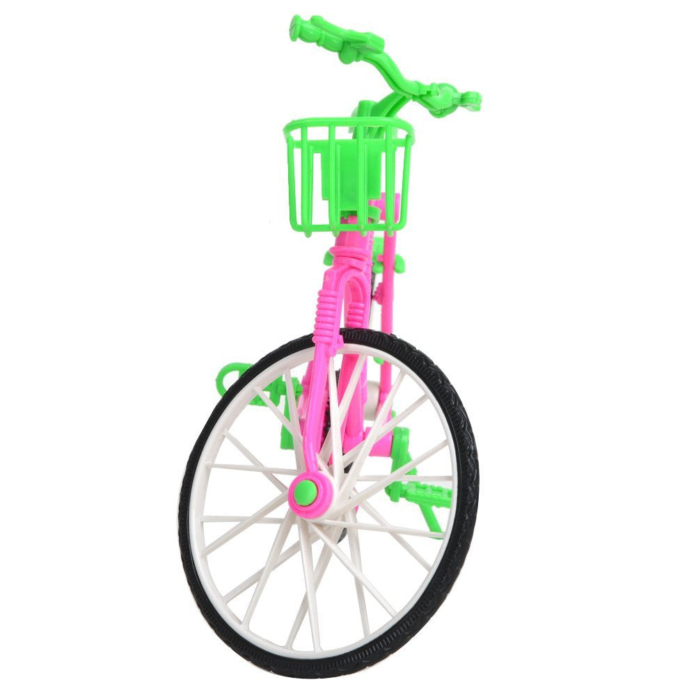 LeadingStar Plastic Green Detachable Bike Toy Bicycle With Basket For Barbie Doll Great Gift Toys For Children Hot Selling