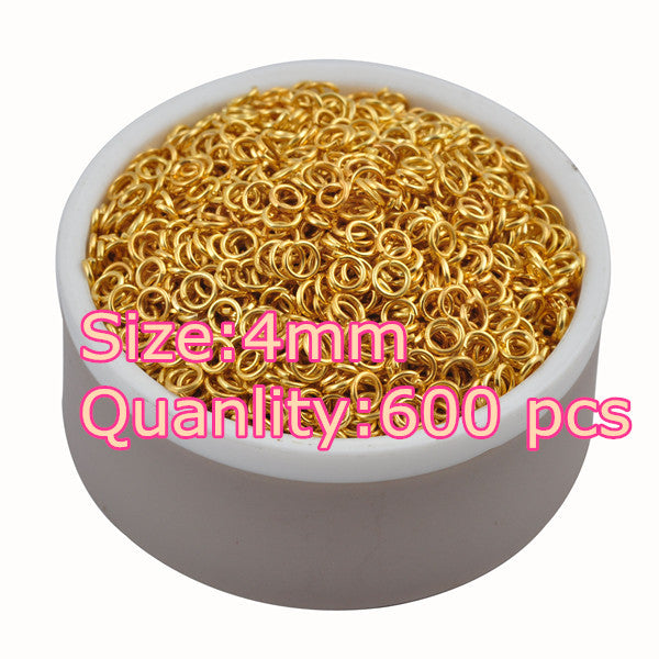 LNRRABC fashion 4-10 mm Golden Silvery Antique Bronze Hot Open Jump Split Rings Connector for DIY Jewelry Findings Making