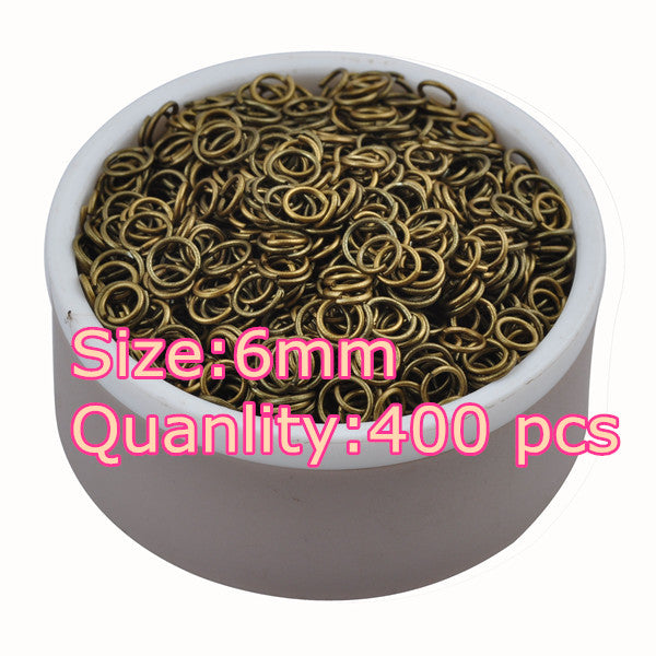 LNRRABC fashion 4-10 mm Golden Silvery Antique Bronze Hot Open Jump Split Rings Connector for DIY Jewelry Findings Making
