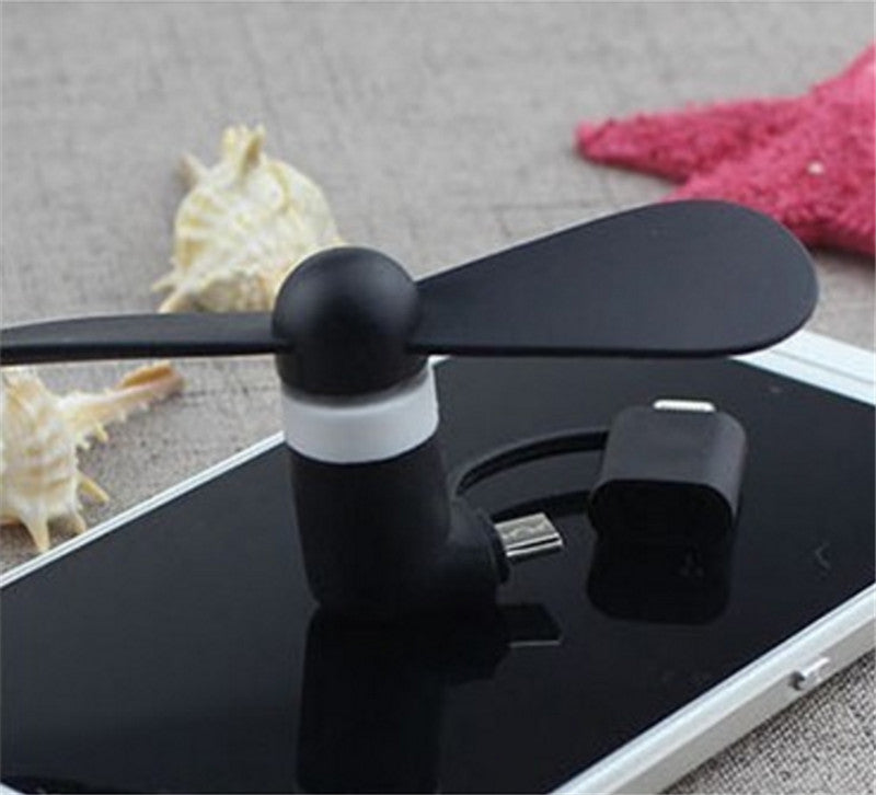 Wholesale 2 in 1 Portable Cell Phone Mini Electric Fan USB Cooling Cooler Fan For iPhone Samsung for Android Phone