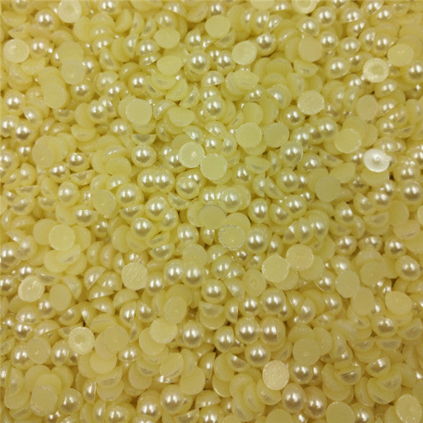 LNRRABC Sale 300 piece/lot 6MM Half Round Acrylic Imitation Flatback Pearl Beads for Jewelry Making Decoration Nail Art Phone