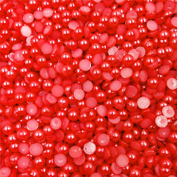 LNRRABC Sale 300 piece/lot 6MM Half Round Acrylic Imitation Flatback Pearl Beads for Jewelry Making Decoration Nail Art Phone