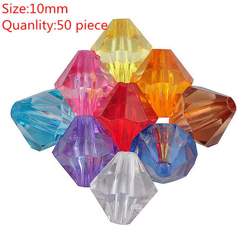 LNRRABC 4/6/8/10MM DIY Transparent Mix/White Rondelle Loose Spacer Round Acrylic Beads Bicone Faceted Bead Jewelry Making