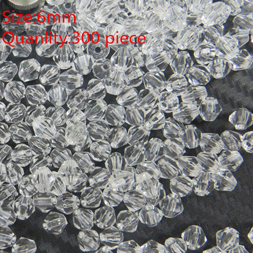 LNRRABC 4/6/8/10MM DIY Transparent Mix/White Rondelle Loose Spacer Round Acrylic Beads Bicone Faceted Bead Jewelry Making