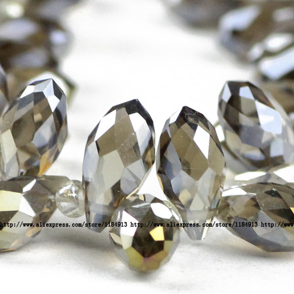 JHNBY Briolette Pendant Waterdrop AAA Austrian crystal beads 6*12mm 50pcs Teardrop glass beads for jewelry making bracelet DIY