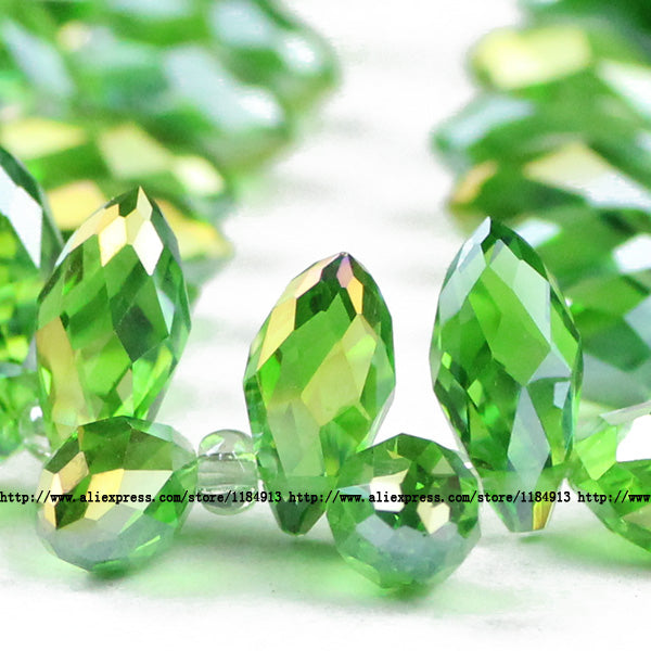 JHNBY Briolette Pendant Waterdrop AAA Austrian crystal beads 6*12mm 50pcs Teardrop glass beads for jewelry making bracelet DIY
