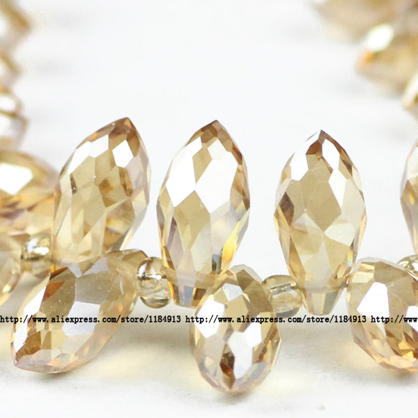 JHNBY Briolette Pendant Waterdrop AAA Austrian crystal beads 6*12mm 50pcs Teardrop glass beads for jewelry making bracelet DIY