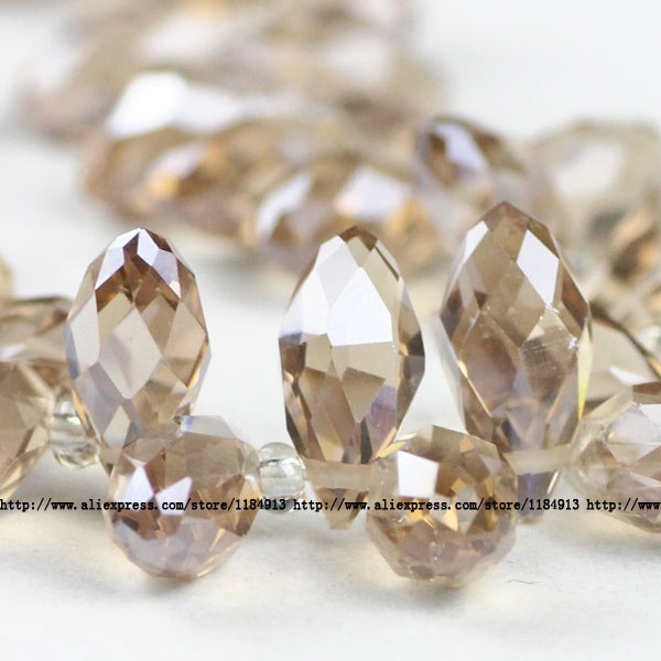 JHNBY Briolette Pendant Waterdrop AAA Austrian crystal beads 6*12mm 50pcs Teardrop glass beads for jewelry making bracelet DIY