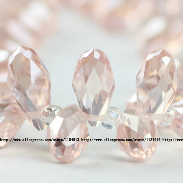 JHNBY Briolette Pendant Waterdrop AAA Austrian crystal beads 6*12mm 50pcs Teardrop glass beads for jewelry making bracelet DIY