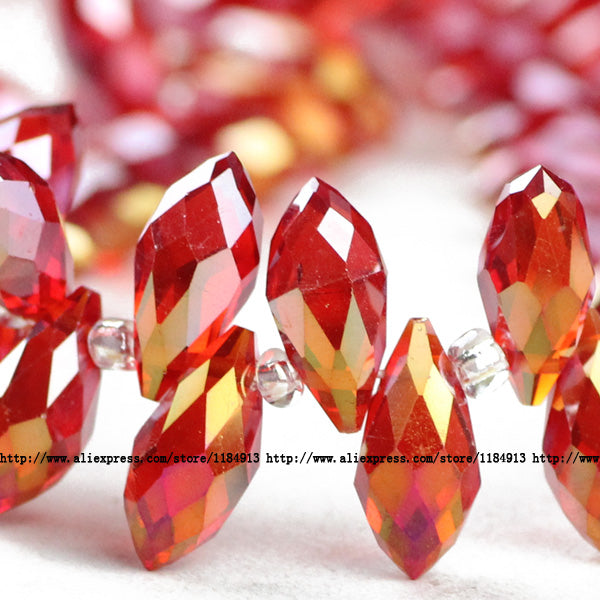 JHNBY Briolette Pendant Waterdrop AAA Austrian crystal beads 6*12mm 50pcs Teardrop glass beads for jewelry making bracelet DIY