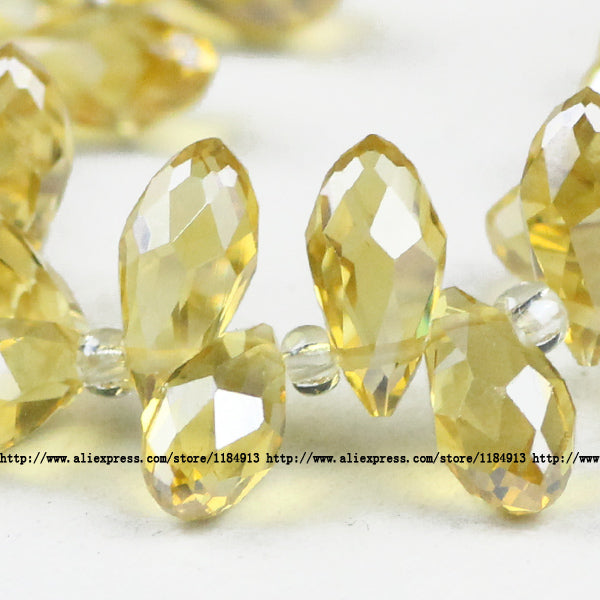JHNBY Briolette Pendant Waterdrop AAA Austrian crystal beads 6*12mm 50pcs Teardrop glass beads for jewelry making bracelet DIY