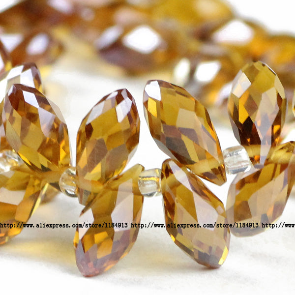 JHNBY Briolette Pendant Waterdrop AAA Austrian crystal beads 6*12mm 50pcs Teardrop glass beads for jewelry making bracelet DIY