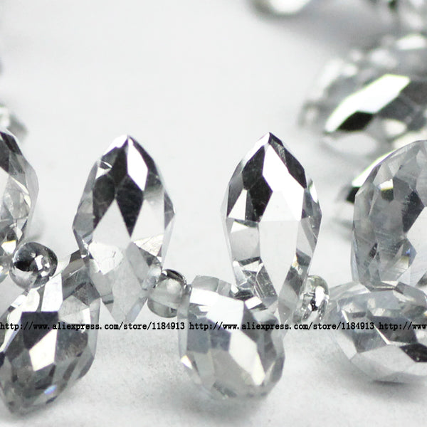 JHNBY Briolette Pendant Waterdrop AAA Austrian crystal beads 6*12mm 50pcs Teardrop glass beads for jewelry making bracelet DIY