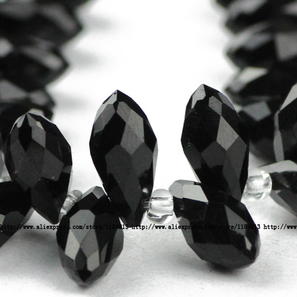 JHNBY Briolette Pendant Waterdrop AAA Austrian crystal beads 6*12mm 50pcs Teardrop glass beads for jewelry making bracelet DIY