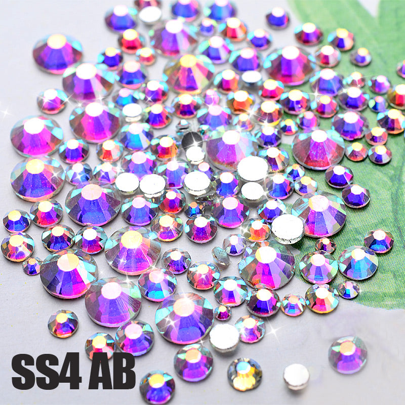 Crystal AB Nail Art Rhinestones,1440pcs/lot SS4 DMC Glitter Top Quality Flatback Non Hotfix DIY Garment Nail Decoration Tool