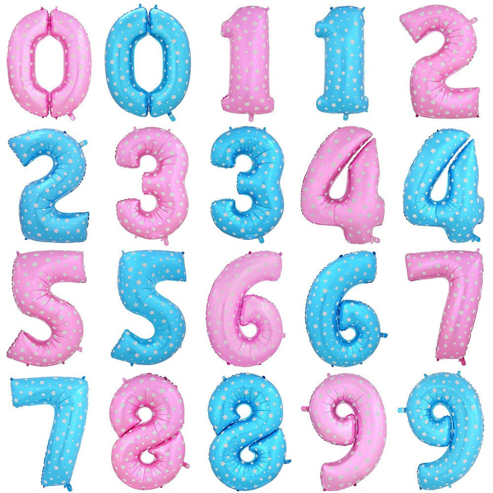 XXPWJ Free Shipping New Style 30 Inch Blue / pink number Balloons happy birthday Wedding Party happy new year Decoration Dressed