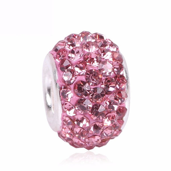 Couqcy Lovely Pink Beads Fit Original Pandora Bracelet Necklace Big Hole Diy Charms For Women Enamel Heart Shape Pendant Gift