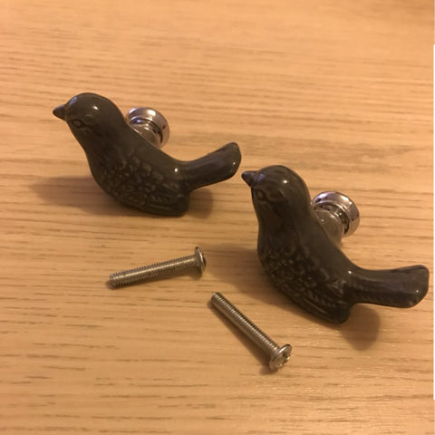 Vintage Bird Ceramic Door Knob Children Room Cupboard Cabinet Drawer Suitable Kitchen Furniture Home Pull Handle With Screws