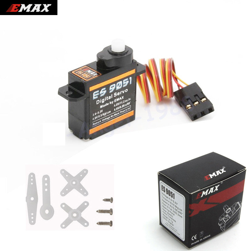 4pcs/lot EMAX ES9051 4.3g Digital Servo Pastic Gear 0.8kg Torque for 3D F3P Airplanes Wholesale Dropship