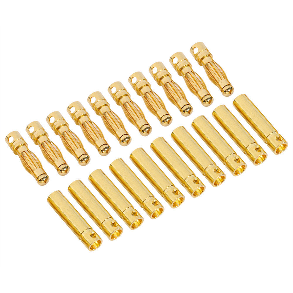 hot 10 pair 4mm Banana Plugs Adapter+Shrink Tubing Gold Plated Bullet Connector RC part High-Qulaity