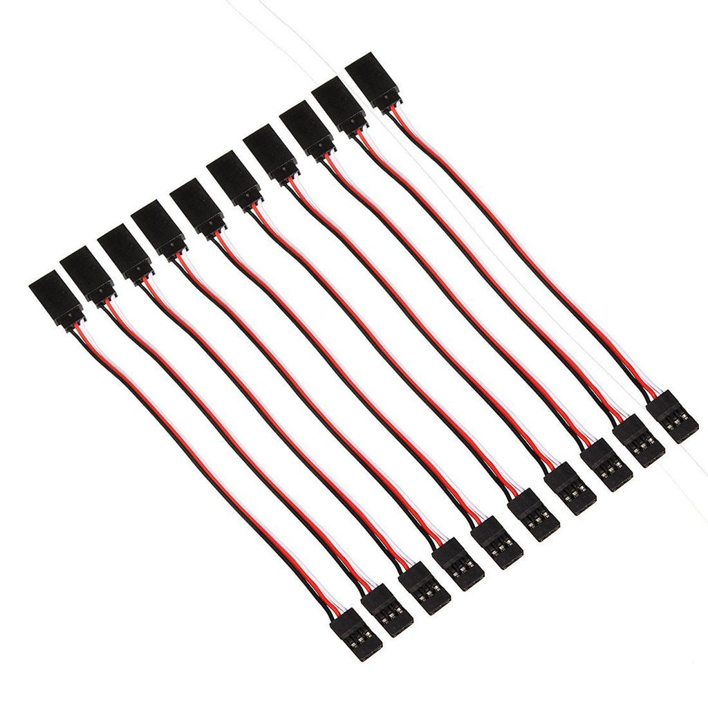 F00537-10 10pcs 150mm Servo Receiver Extension Lead Wire Cable Cord 150MM M/F for Futaba Wfly RC Helicopter Aircraft +FS