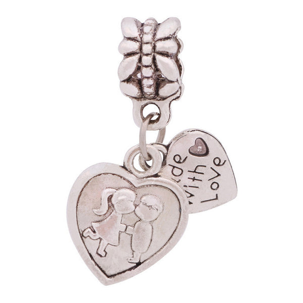 Couqcy Free Shipping 1Pc Silver Bead Charm European Silver with Love Lock key Charm Pendant Bead Fit Pandora Bracelet