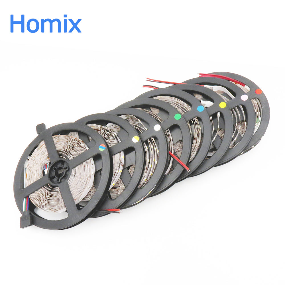 LED Strip Light 12V 5M 300 Leds SMD 3528 2835 Diode Tape RGB&Single Colors High Quality LED Ribbon Flexible Lights free shipping