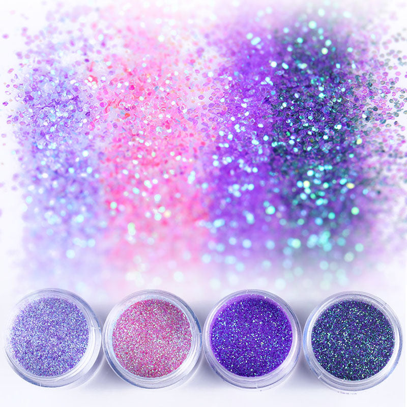 1Box Purple Pink Nail Glitter Powder 10ml Sheets Tips Manicure Nail Art Decoration