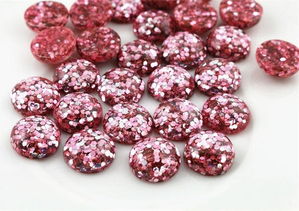 New Fashion 40pcs 12mm Mix Colors Flat back Resin Cabochons Cameo