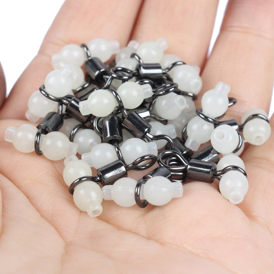 Anmuka 20pcs/lot Luminous Rolling Swivels Sea Fishing Accessories Hook Connector Rolling Swivels 3-way Swivels 41057