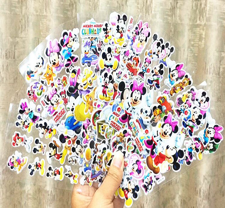 5pcs Fashion Brand Kids Toys Cartoon Mickey and mouse 3D Stickers Children girls boys Stickers Bubble Stickers
