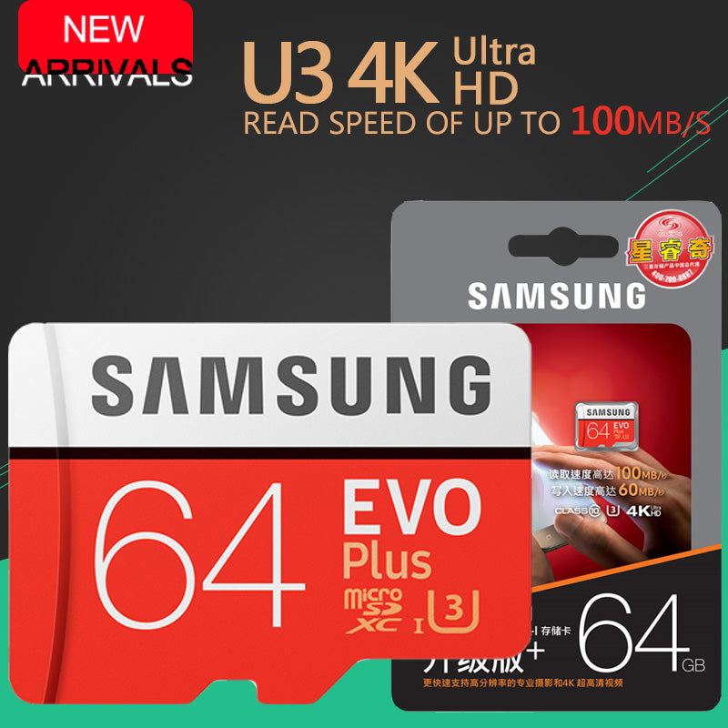 SAMSUNG EVO+ Memory Card 16GB/32GB/SDHC 64GB/128GB/256GB/SDXC Micro SD TF Card Class10 Microsd C10 UHS-1 Cards Free Shipping