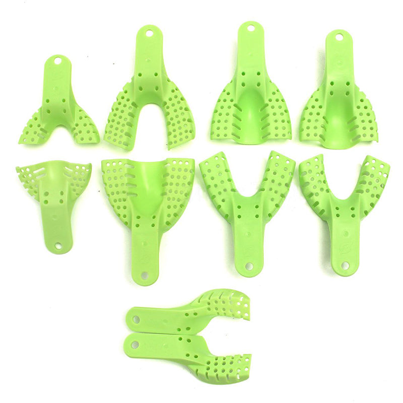 10Pcs Mayitr Dental Impression Trays Plastic Materials Teeth Holder Dental Central Supply For Oral Tools