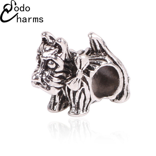 1pc Free Shipping Silver Bead Charm European Love Heart Clover Owl Boy Dog Paw Family Fashion Bead Fit Pandora Bracelet Necklace