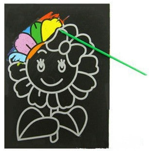 6pcs Child Kids Magic Scratch Art Doodle Pad Painting Card Educational Game Toys Early Learning Drawing Toys ,1LOT=6 Designs S