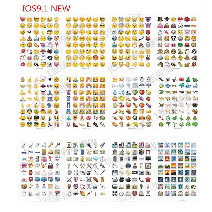 mixed or same 10 sheets/lot Classic/face/New Emoji stickers 48 Die Cut sticker for notebook fun message Vinyl*funny*creative