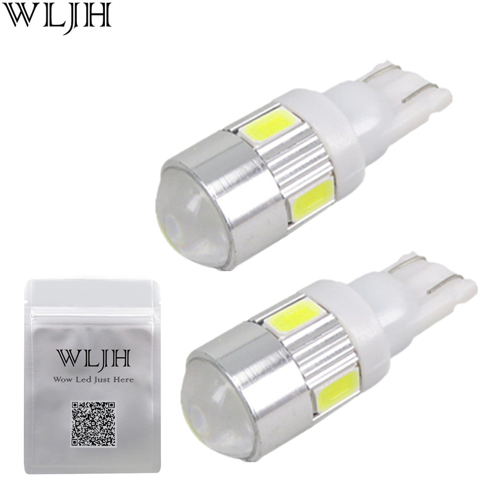 WLJH 2x High Power Bright White Led Car Light Source 168 194 2825 W5W T10 LED Parking Lights lamp Bulbs 12V With Projector Lens