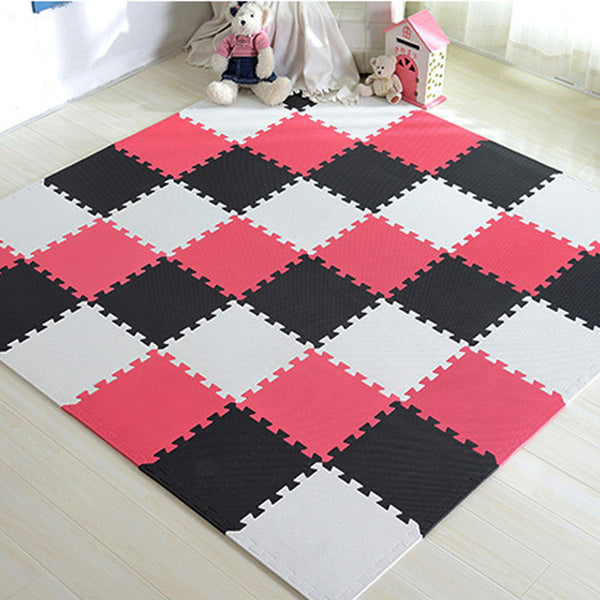 Meitoku baby EVA Foam Play Puzzle Mat/ 18 or 24/lot Interlocking Exercise Tiles Floor Carpet Rug for Kid,Each 30cmX30cm,1cmThick