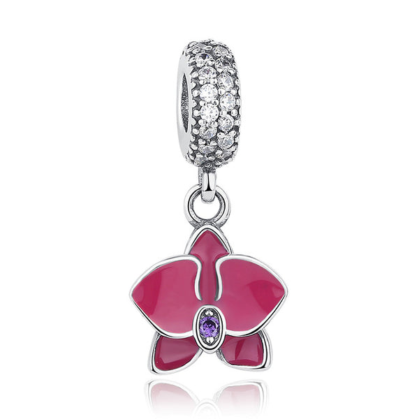 Original 925 Sterling Silver Radiant Orchid Snowflake MOM Daisy Pendant Beads Fit  Charm Bracelet Jewelry Accessories