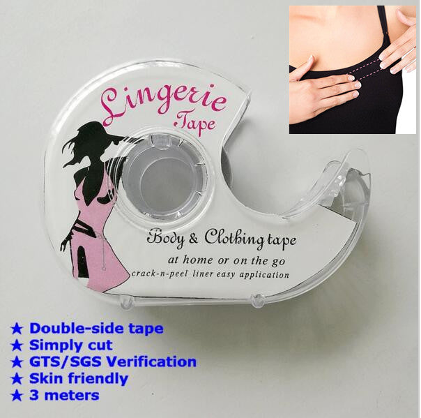 Fashion tape 3 Meters Double Sided Adhesive Safe Lingerie Tape Body Clothing Clear Bra Strip Medical Waterproof Tape V-neck