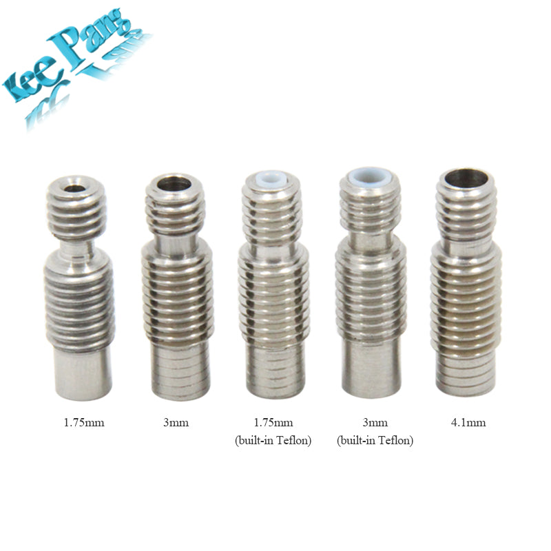 Stainless Steel V6 Throat Bowden Teflon Tube Long Thread For 1.75 mm 3mm Filament 3D Printers Parts Full Metal Part Bore 4.1mm