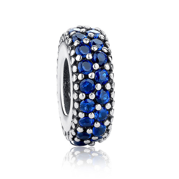 Authentic 925-sterling-silver Inspiration Within Spacer Clear CZ Charm Fit  Bracelet DIY Accessories Original PAS066