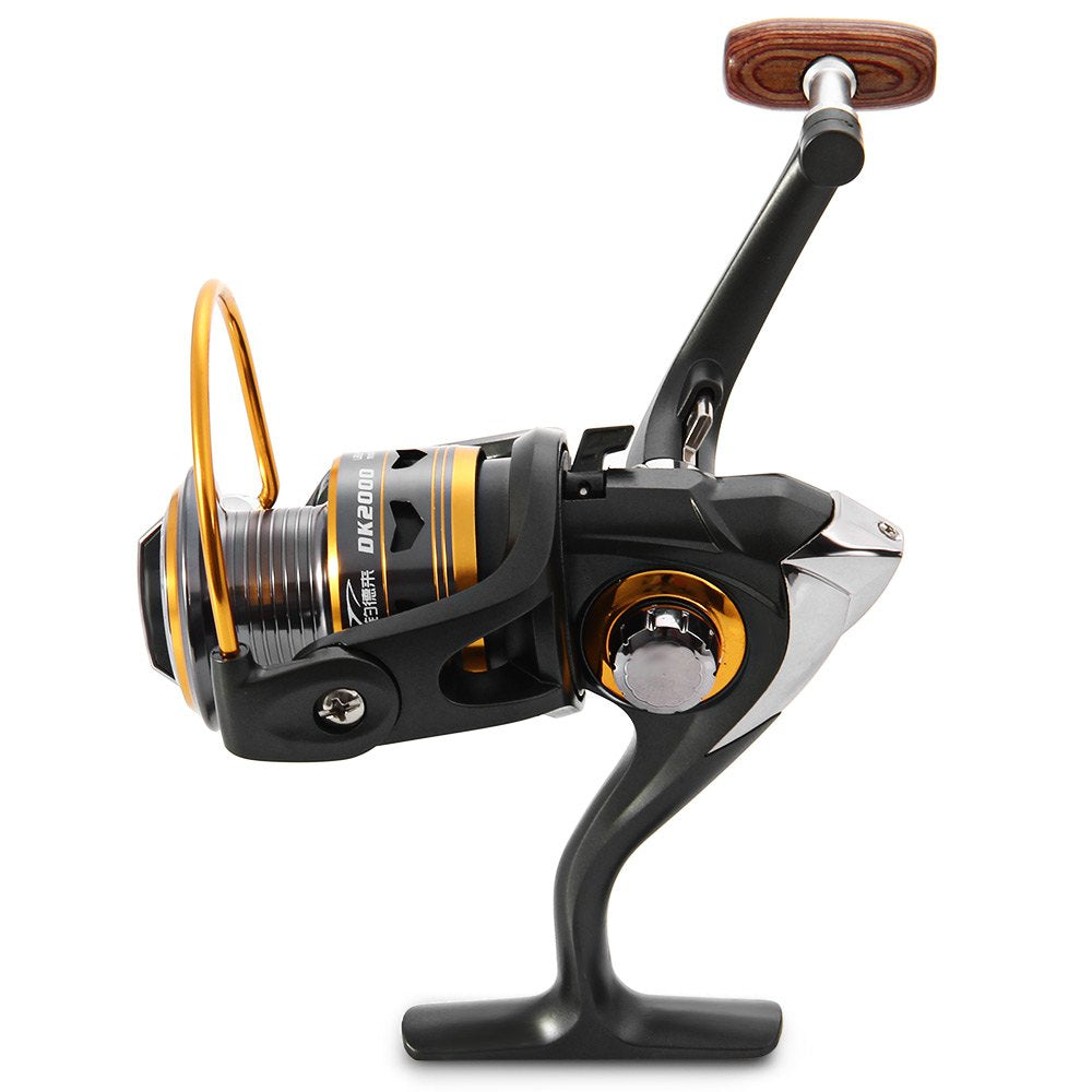 DK1000 - 5000 Spinning Fishing Reel 11BBs 5.2 : 1 Aluminium Foldable Fishing Reel Gray Professional Handle Side Fishing Reel